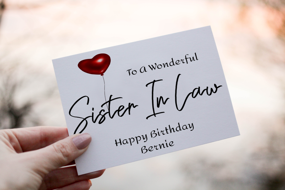 Sister In Law Birthday Card, Card for Birthday, Greetings Card